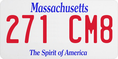 MA license plate 271CM8