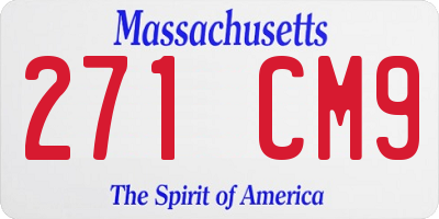 MA license plate 271CM9