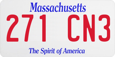 MA license plate 271CN3
