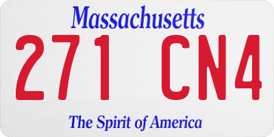 MA license plate 271CN4
