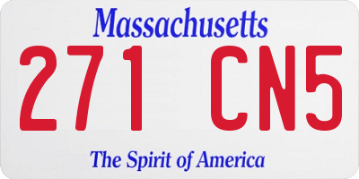 MA license plate 271CN5