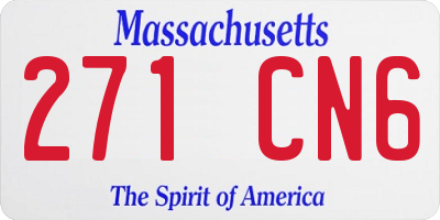 MA license plate 271CN6