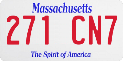 MA license plate 271CN7