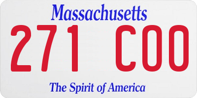 MA license plate 271CO0