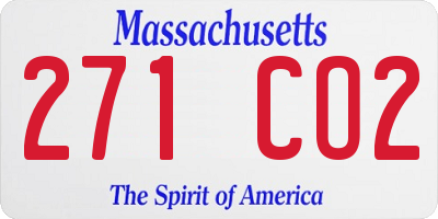 MA license plate 271CO2