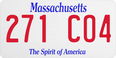MA license plate 271CO4