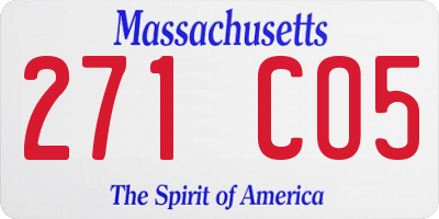 MA license plate 271CO5