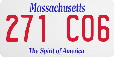 MA license plate 271CO6