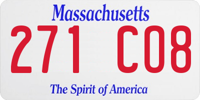 MA license plate 271CO8