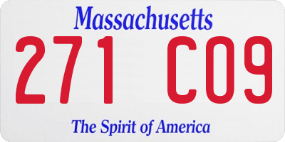 MA license plate 271CO9