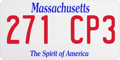 MA license plate 271CP3