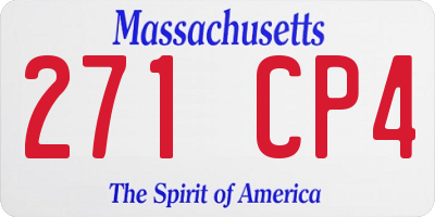 MA license plate 271CP4
