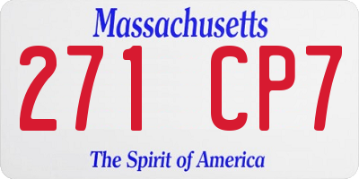 MA license plate 271CP7