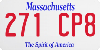 MA license plate 271CP8