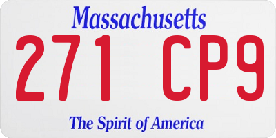 MA license plate 271CP9