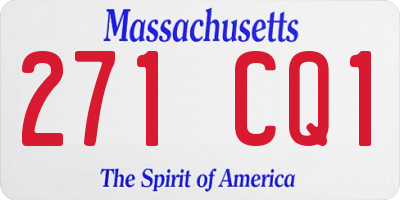 MA license plate 271CQ1