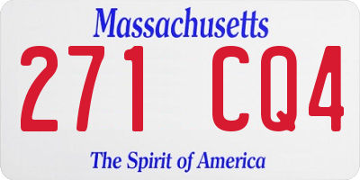 MA license plate 271CQ4