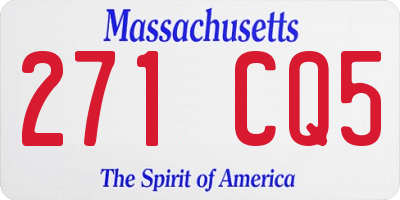 MA license plate 271CQ5