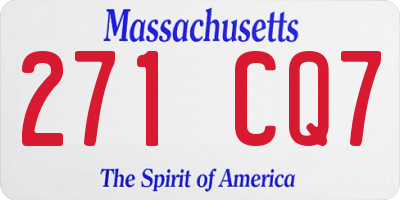 MA license plate 271CQ7