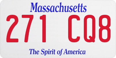 MA license plate 271CQ8