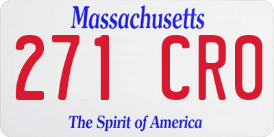 MA license plate 271CR0