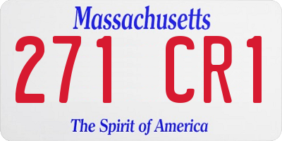 MA license plate 271CR1
