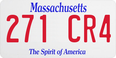 MA license plate 271CR4