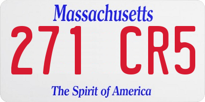 MA license plate 271CR5