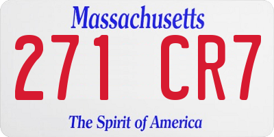 MA license plate 271CR7