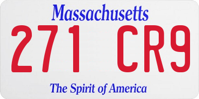MA license plate 271CR9
