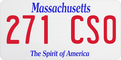 MA license plate 271CS0