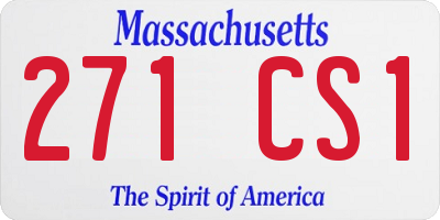 MA license plate 271CS1