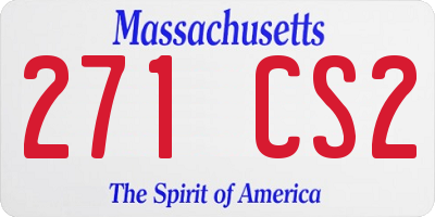 MA license plate 271CS2