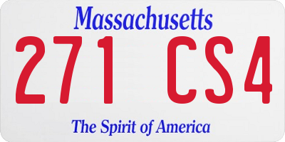 MA license plate 271CS4