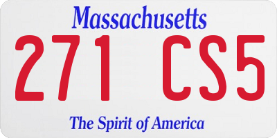 MA license plate 271CS5