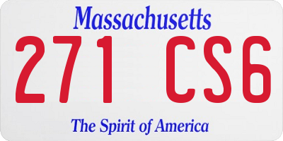 MA license plate 271CS6