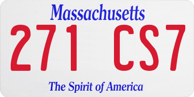 MA license plate 271CS7
