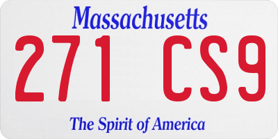 MA license plate 271CS9