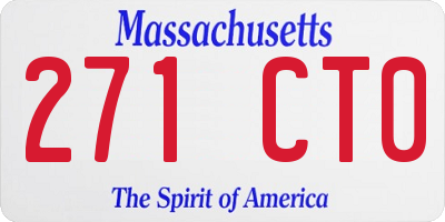 MA license plate 271CT0