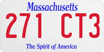 MA license plate 271CT3