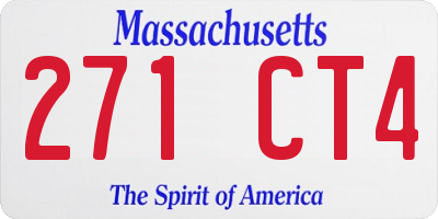 MA license plate 271CT4