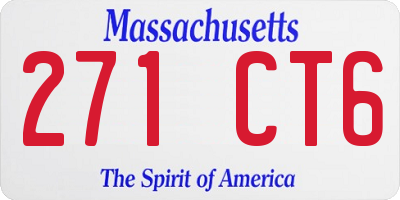 MA license plate 271CT6