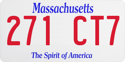 MA license plate 271CT7