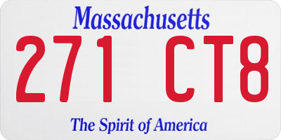 MA license plate 271CT8