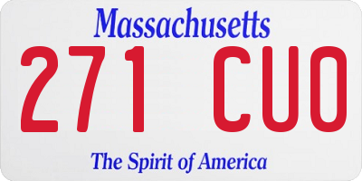 MA license plate 271CU0