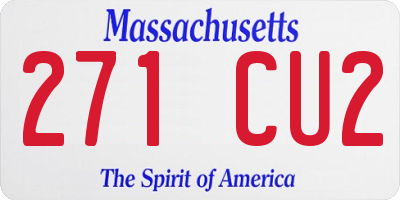 MA license plate 271CU2