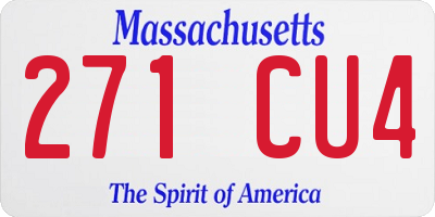 MA license plate 271CU4