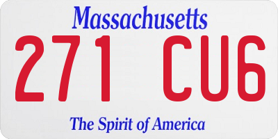 MA license plate 271CU6