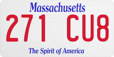 MA license plate 271CU8