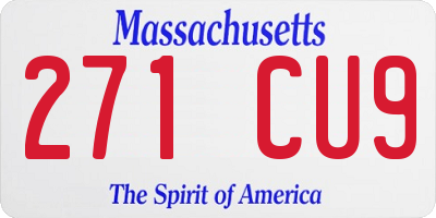 MA license plate 271CU9
